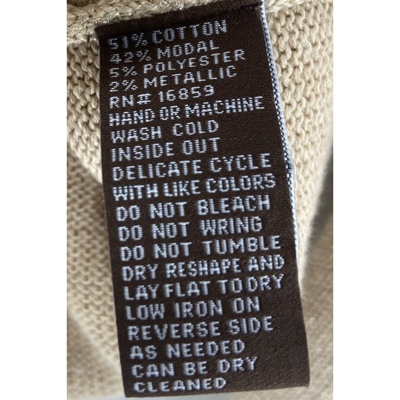 J McLaughlin Sweater Womens Gold Metallic Beaded Holiday Classic Pullover Jumper - Picture 4 of 8